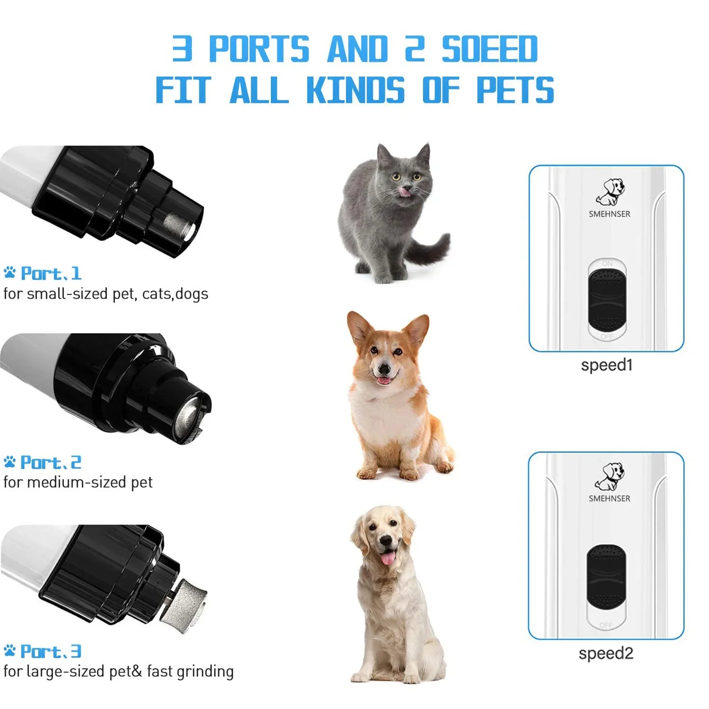 Pet Nail Grinder USB Rechargeable