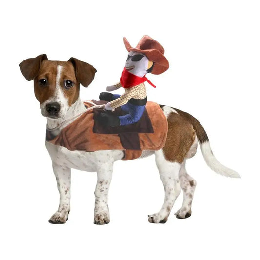 Cowboy Rider Dog Costume Funny Halloween Dogs