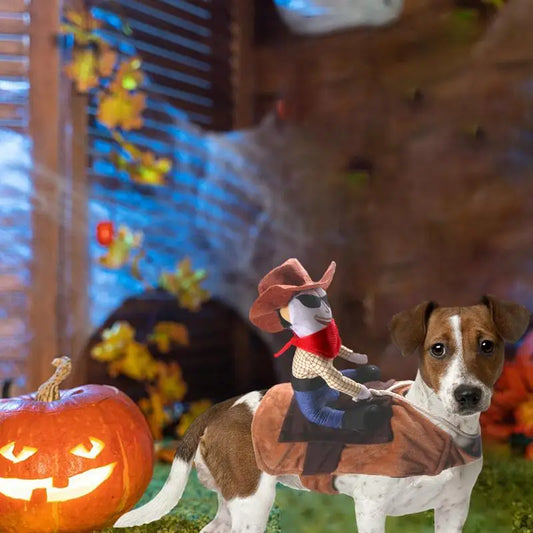 Cowboy Rider Dog Costume Funny Halloween Dogs